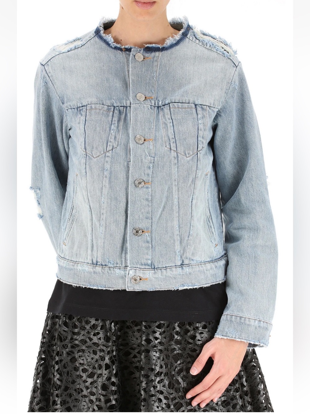 Marc by Marc Jacobs Denim Jacket, Icon Collarless Jacket XS TP